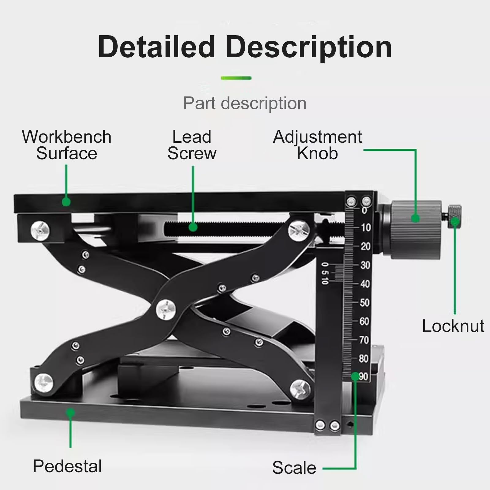 Tavolo di Sollevamento Ottico a Scorrimento Z-Lift da 120 mm, Tavolo di Posizionamento Rotante con rulli trasversali per rifilatura Z ad Alta precisione (210 * 150 mm)