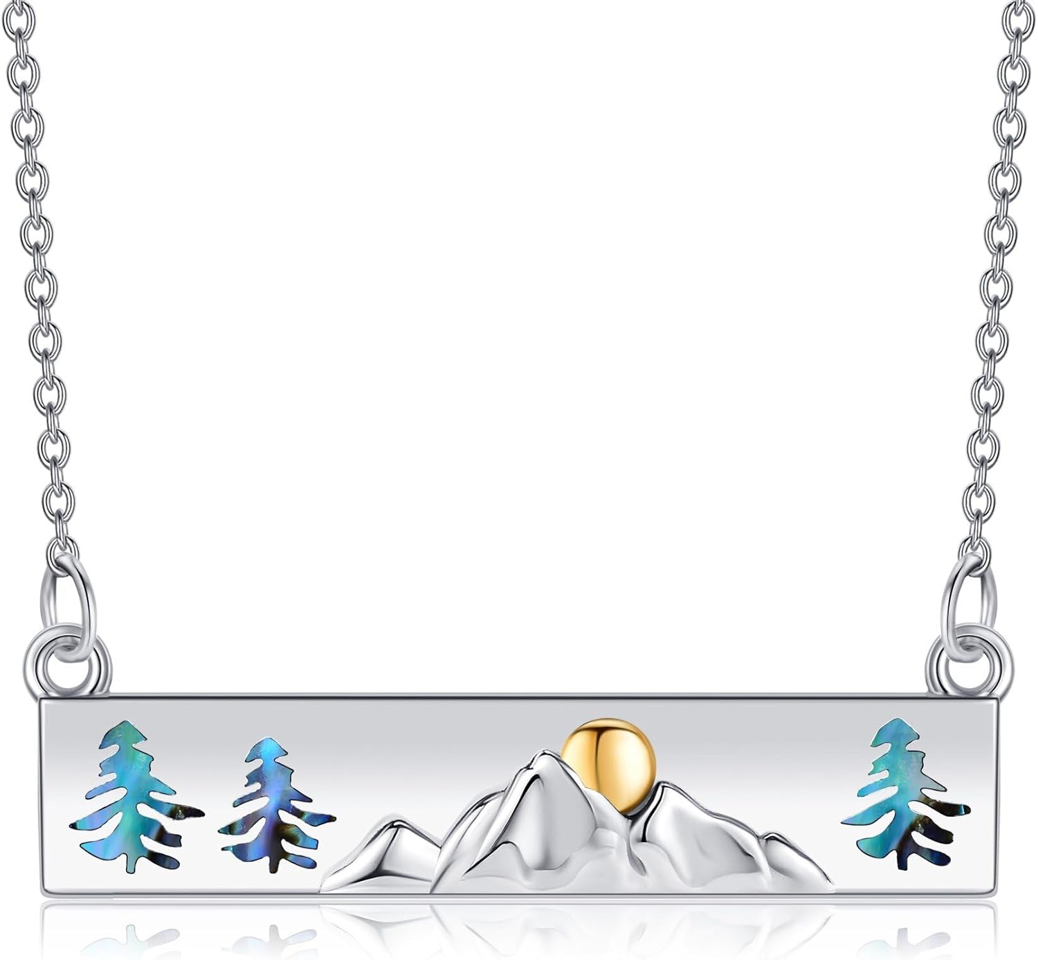 Mountain Necklace Sterling Silver Nature Mountain Pendant Necklace Jewelry Gift for Women Hikers Campers Climbers and Nature Lovers