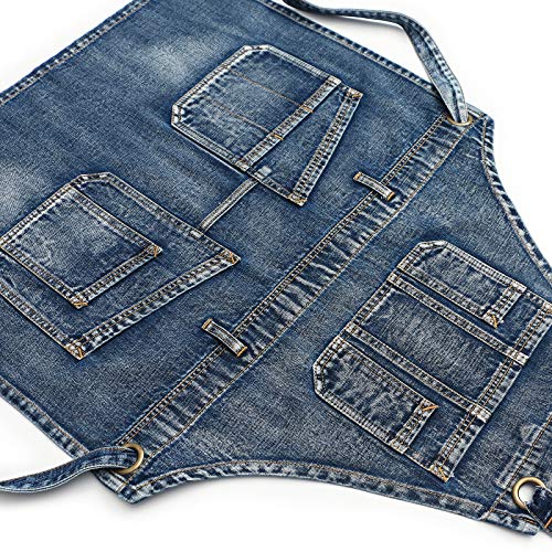 Jeanerlor – Avental de cabeleireiro com bolsos de ferramentas para mulheres, aventais de trabalho je