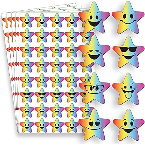 Innoveem Rainbow Stickers - Reward Stickers For Children With Smiley Face Stickers To Praise & Merit Good Work - Rainbow Star Stickers For Reward Chart - Easy Peel & Strong Adhesive Glue [200 Pack] Cover