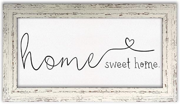 ARKENY Farmhouse Wall Decor Hanging Art Home Sweet Home Sign Rustic Framed Canvas Printing for Living Room Kitchen KS002-9
