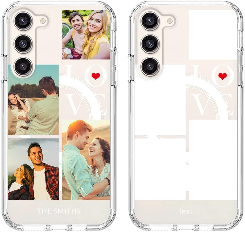 Custom Phone Case for Galaxy S23, Compatible with Magsafe Multi-Photo Shock Absorption Photo Case Personalized Multi-Picture Phone Cover for Galaxy S23-6.1 inch, Crystal Clear