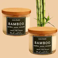 Cuore Studio Velas Aromáticas Bamboo, Kit com 2 Unidades, 100g cada, 20 Horas de Duração