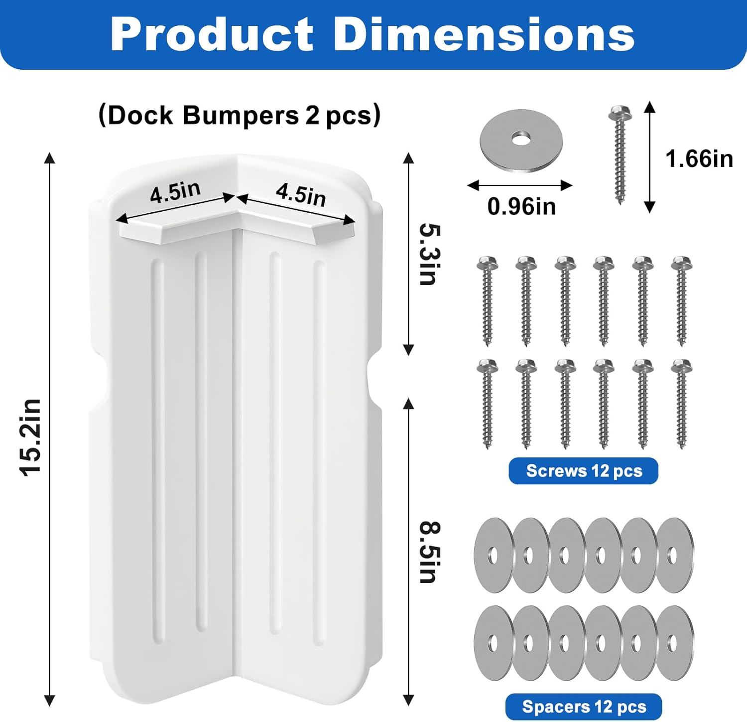 Heavy-Duty Dock Bumpers Dock Corner Bumper Fenders - Inflatable Marine Corner Dock Protection 8" x 16" UV Resistant PVC, Protects Boats & Docks Edge from Collision Damage, Black