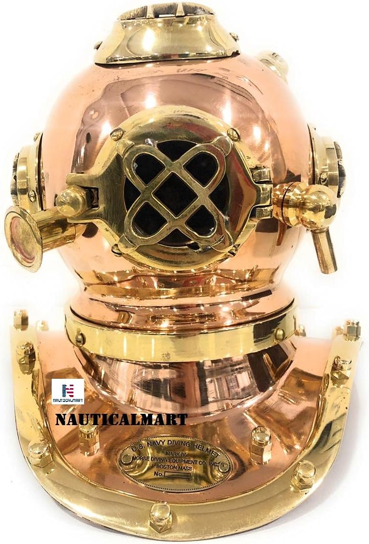NauticalMart Copper Brass Divers Diving Helmet Miniature US Navy Helmet - Office Desk Decor/Shelf Decor