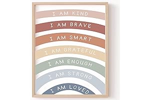 Rainbow Affirmations Print Classroom Decor Nursery Decor