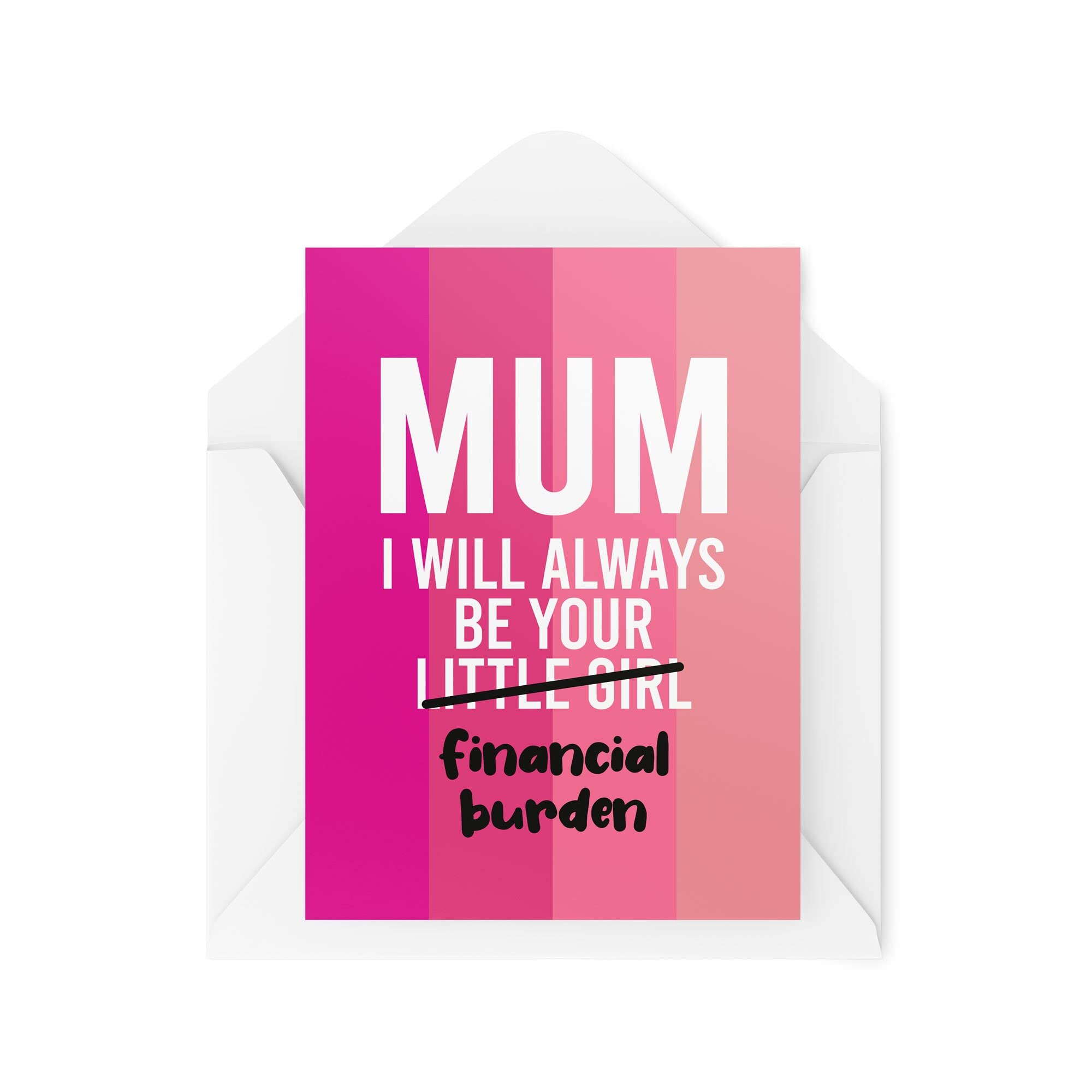 Funny Mum Cards | I Will Always Be Your Financial Burden Card | For Her Mother Daughter Joke Mother's Day Mum's Birthday Joke Gift | CBH599