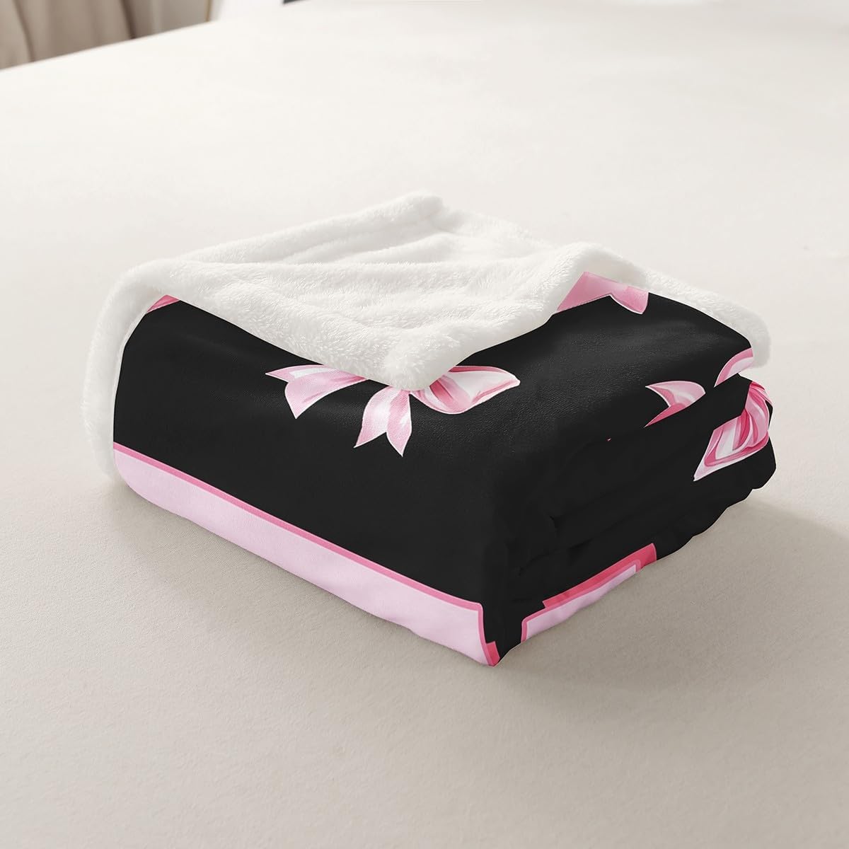 Erosebridal Initial Alphabet T Fleece Blanket Personalized Monogrammed Bow Sherpa Blanket Baby 30"X40" For Kids Girls Teen,Cute Coquette Letter Bowknot Fuzzy Plush Throw Pink Kawaii Decor For Bed Sofa