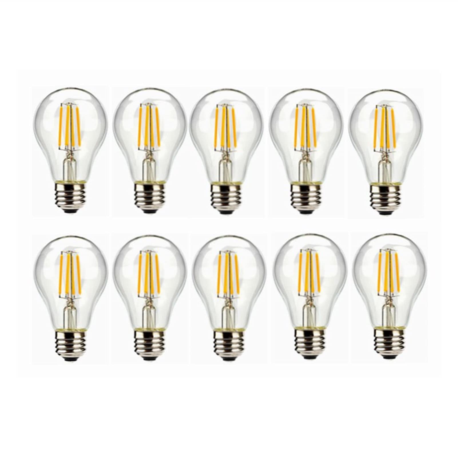 Welsun Multi-Colored Led Light Bulbs 2W 3V Low Voltage Warm White 2700K E26/E27 Edison Standard Screw Base 20W Equivalent,10-Pack