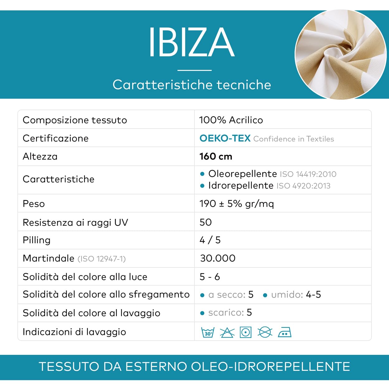 DESHOME Ibiza 10 metros - Tela al metro para exterior de 160 cm de alto al agua, tela impermeable por metro, resistente para tapicería de sofá, cojines, sillas, tumbonas, toldos amarillos