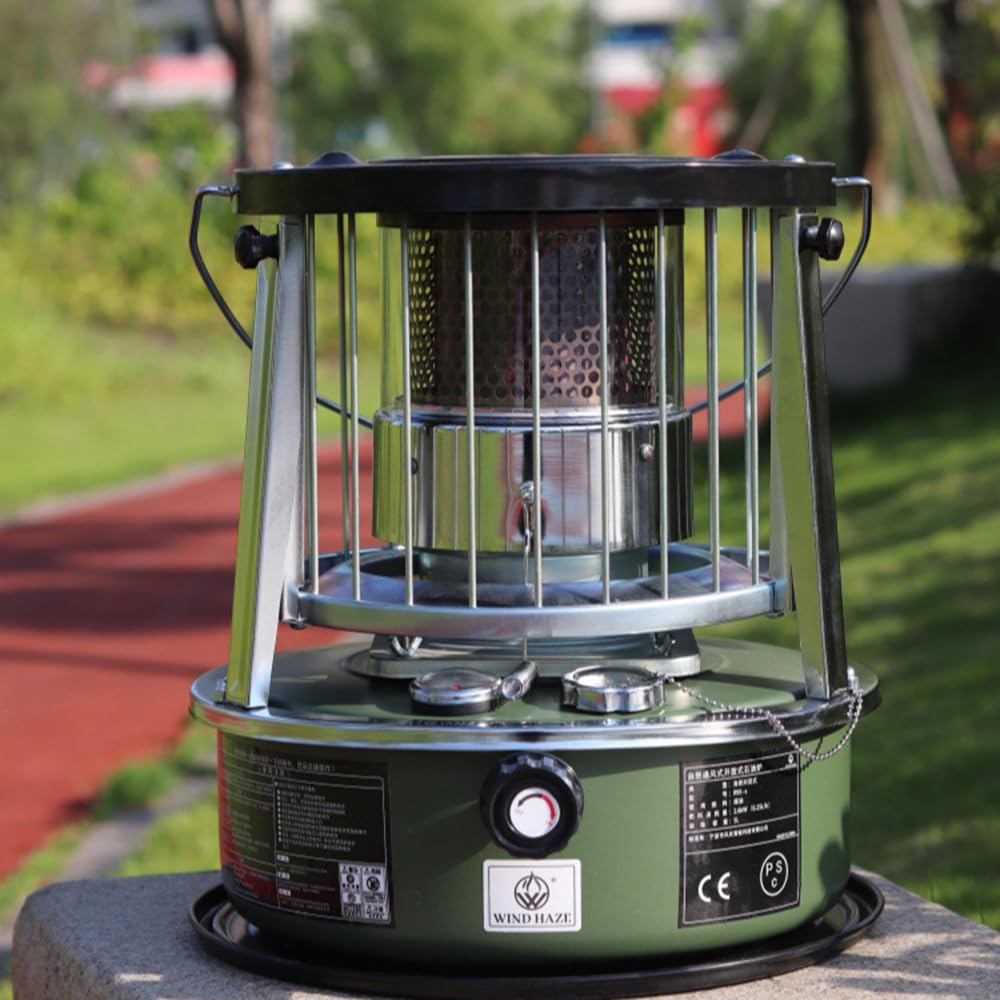 Kerosine Kachel Binnen,Petroleumverwarmerl Zonder Elektriciteit,Draagbare Petroleum Heater,4l/6l,Petroleum Kachel Voor Buiten Camping Patio Tent Wandelen,Met Opbergtas en 5 Lonten,4.6L-Red