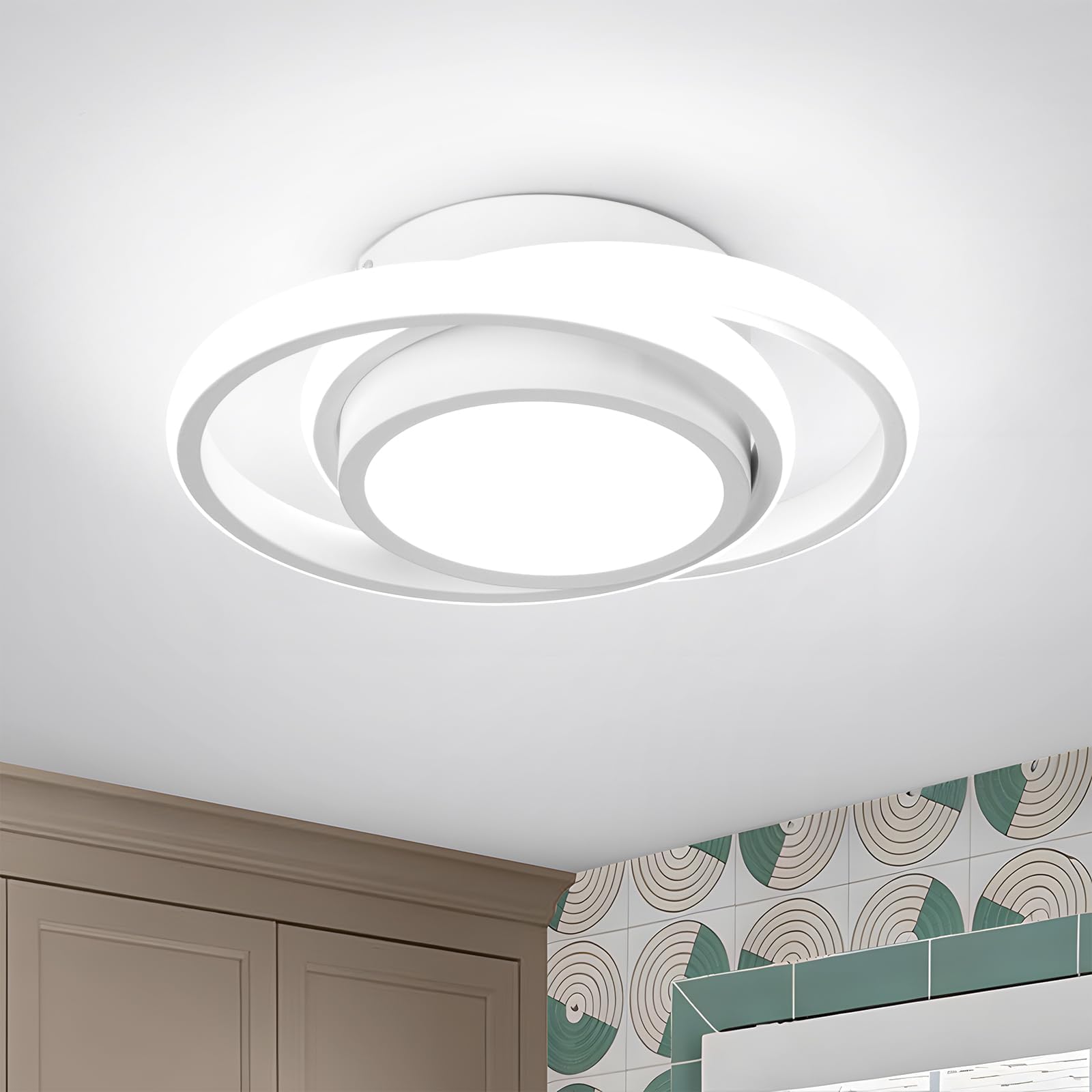 Modern Ceiling Light LED Round Shape Small Modern Ceiling Lamp White LED Ceiling Lights fixtures for Hallway Bedroom Aisle Corridor Kitchen Living Room Dining Room - 25W, Cool White Light 6500K