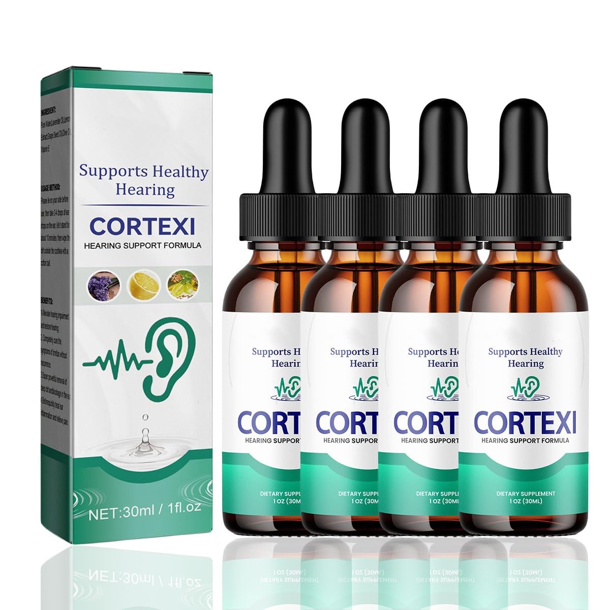 Cortexi Drops - for Ear Health,Cortexi Hearing Support Drops,Helps with Eardrum Health,Cortexi Ear Drops,Promotes Auditory Clarity,Supports Healthy Hearing,Cortexi Hearing Support Supplement