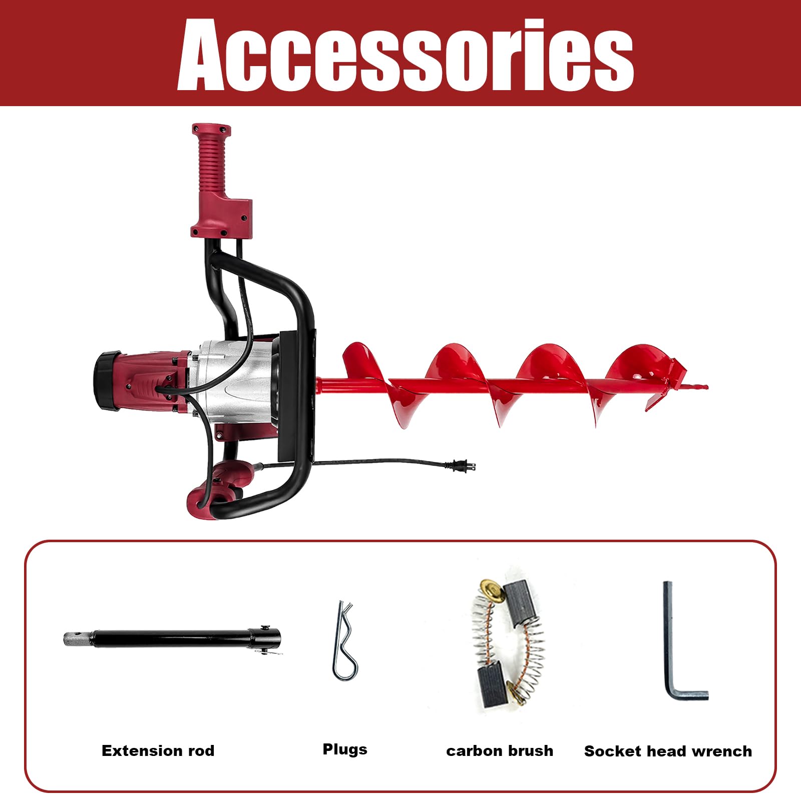 Electric Post Hole Digger - 1500W Power -6