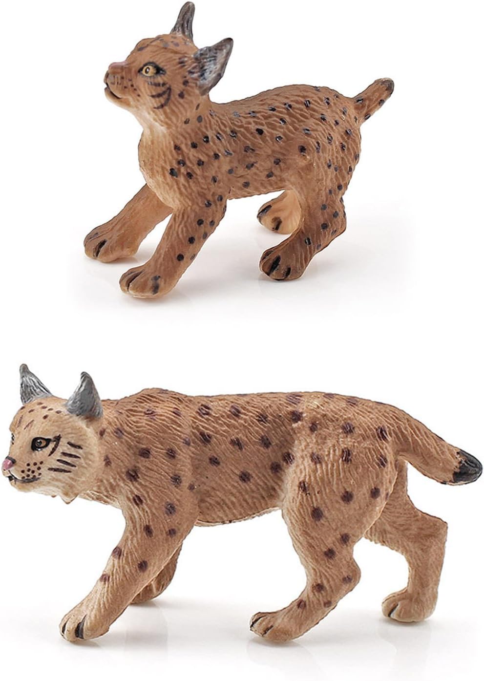 2 Pcs Lynx Figurine Plastic Lynx Model for Christmas Birthday Decoration