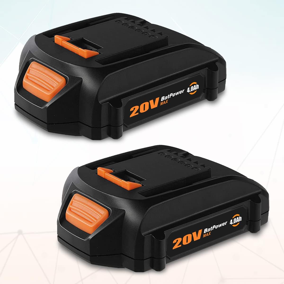 BatPower 2 Pack 20V 4.0Ah WA3575 Compact Battery - Replacement for Worx 20V Lithium Batteries WA3575 WA3525