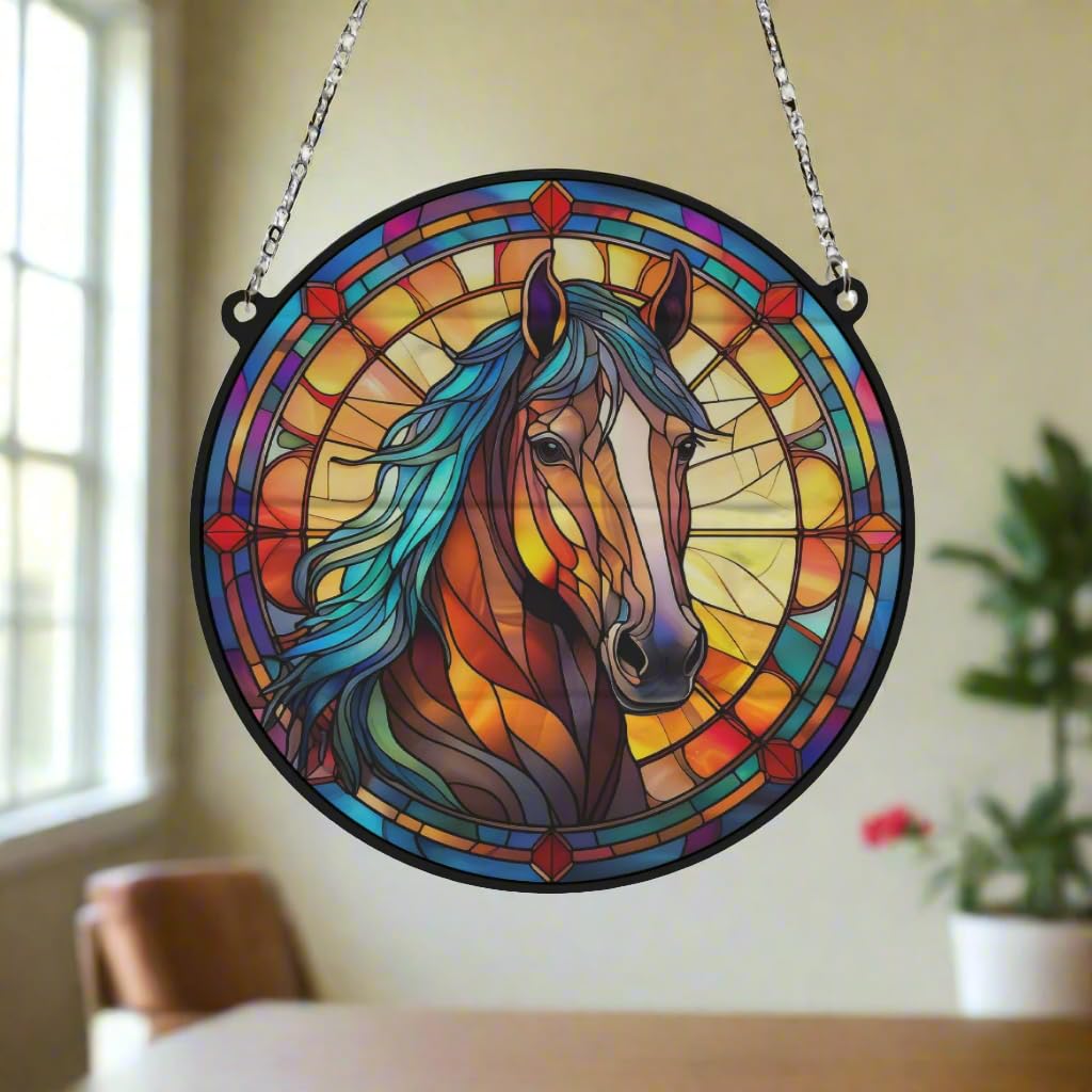 Image Industry Horse Stained Glass Effect Suncatcher - Garden Gift - Animal Lovers - Horse Lovers (19cm) - Image 4