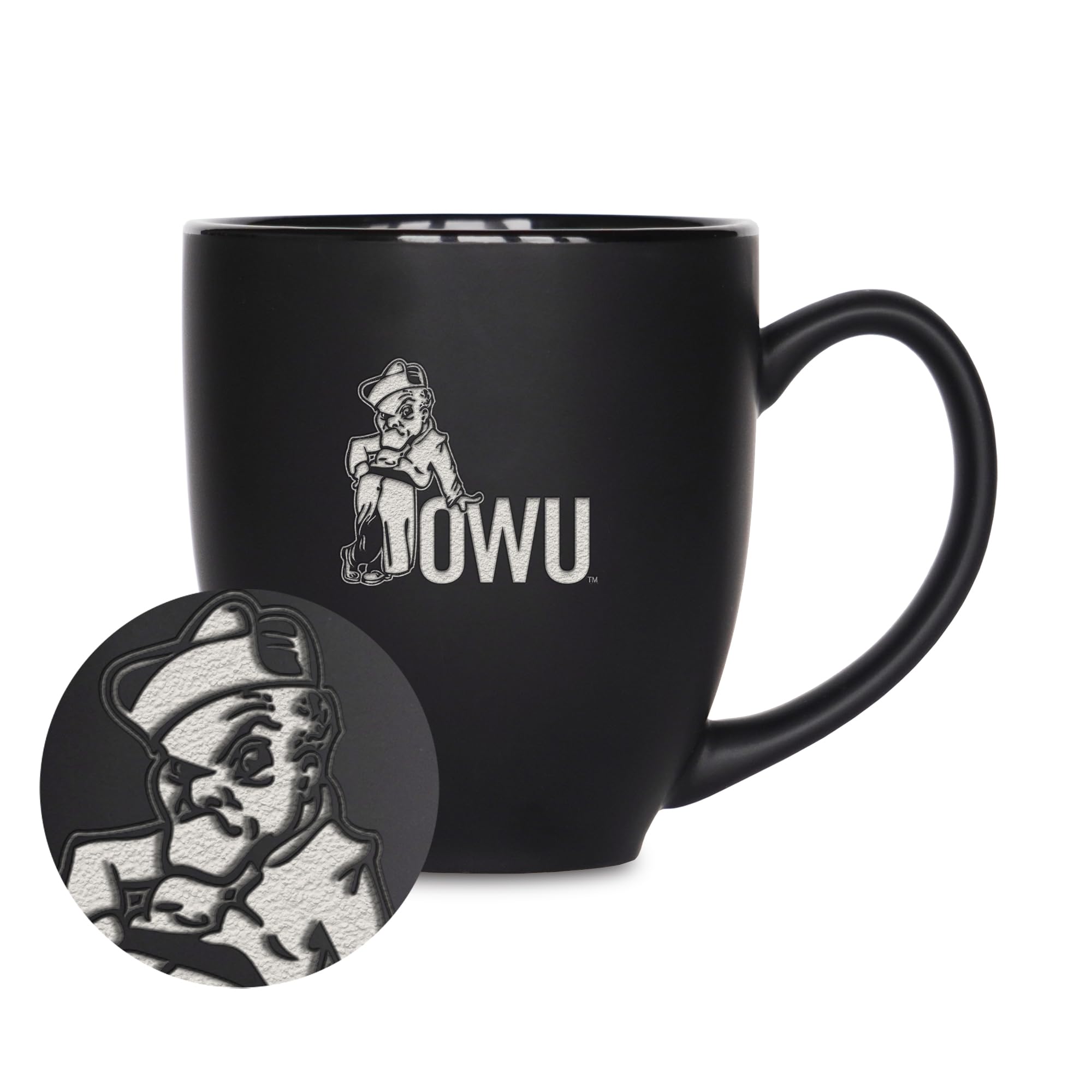Tasse de bistrot Ohio Wesleyan mug céramique noir pour café maison et bureau