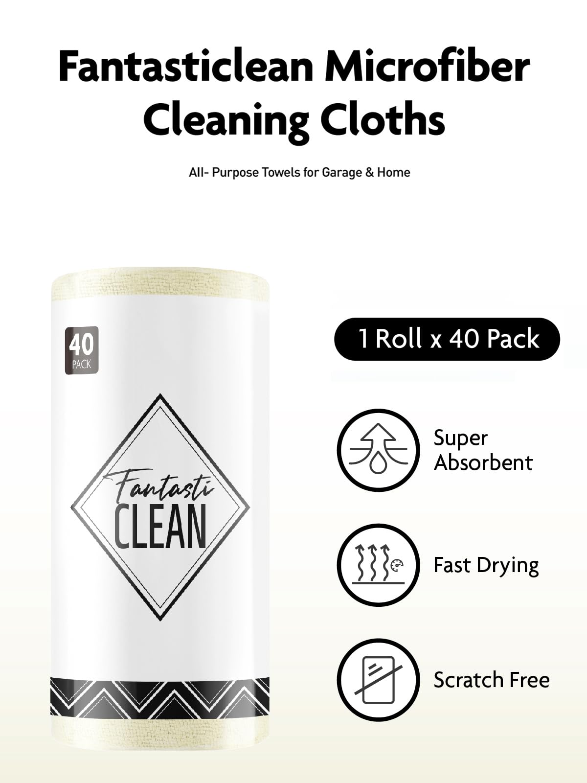 Rotolo Di Panni In Microfibra Fantasticlean - 20 Pezzi Strappabili, 35x35 Cm, Super Assorbenti E Riutilizzabili - Foto 3