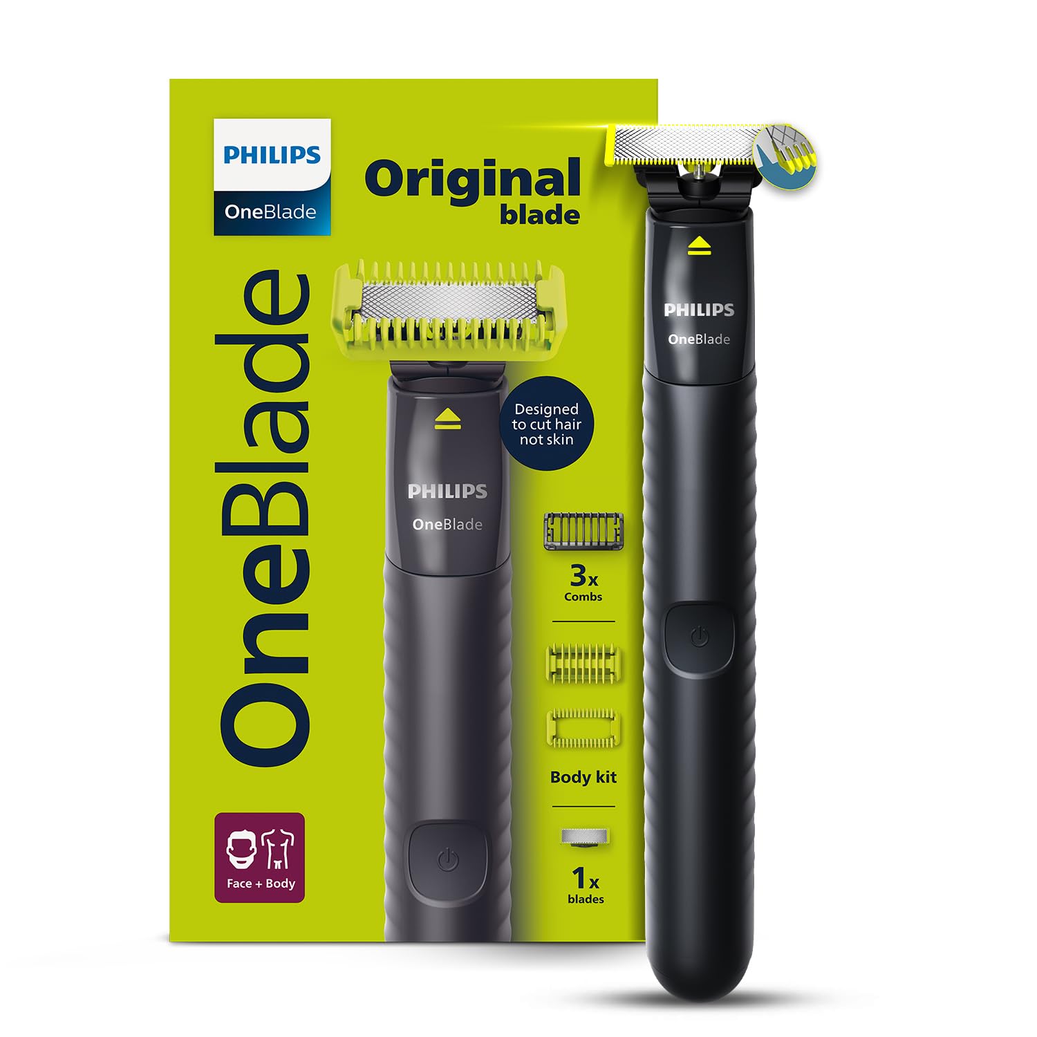 Philips OneBlade Face + Body Hybrid Shaver and Trimmer| No Nicks & Cuts ...