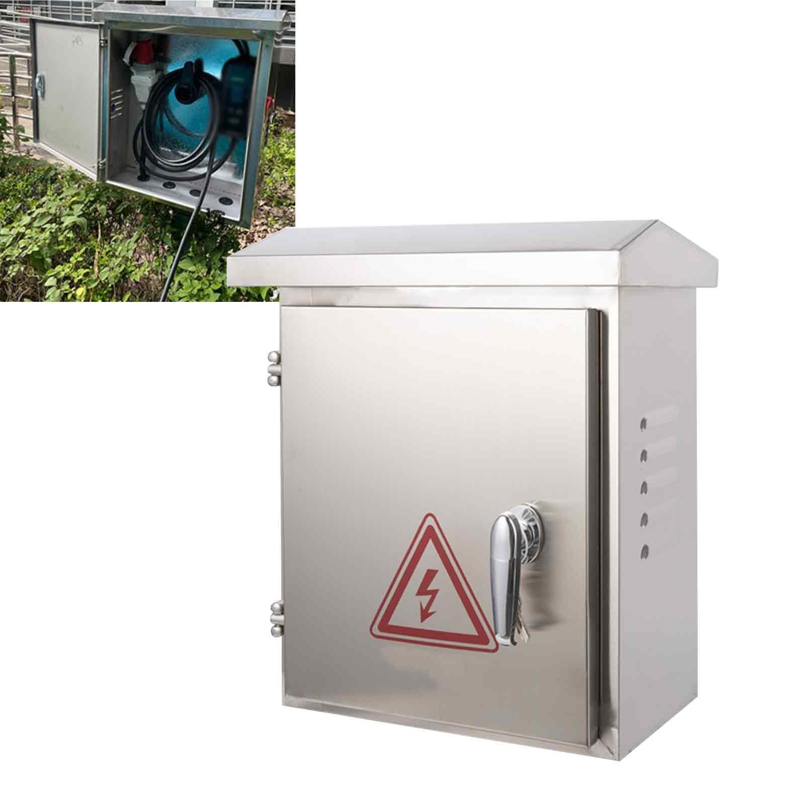 Verteilerdose Außen Wasserdicht, Wetterfester IP65 Stahl Wasserdichte Box, Belüftetes Design mit Sicherheitsverschlüssen und Montageplatten für Elektroprojekte(30x40x25cm/12x16x10in)