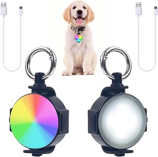 2 Pack LED Dog Collar Light,4 Modes USB Rechargeable Light Up Dog Collar Light,IP65 Waterproof Pet Collar Light,Safety Light for the Dark, Plastic+Silicone, dog collar light