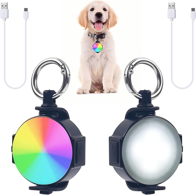 2 Pack LED Dog Collar Light,4 Modes USB Rechargeable Light Up Dog