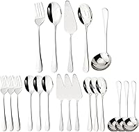 Vista 15 de Juego de cubiertos de acero inoxidable para anfitriona, 5 piezas, utensilios de servir arcoíris, incluye servidor de pasteles, cuchara de servir