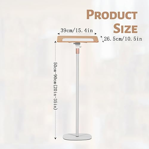 Miniatura 2 de Soporte de lectura de pie, altura ajustable del soporte para libros (de 20 a 35 pies) y ángulo, soporte de música, para portátiles, tabletas,