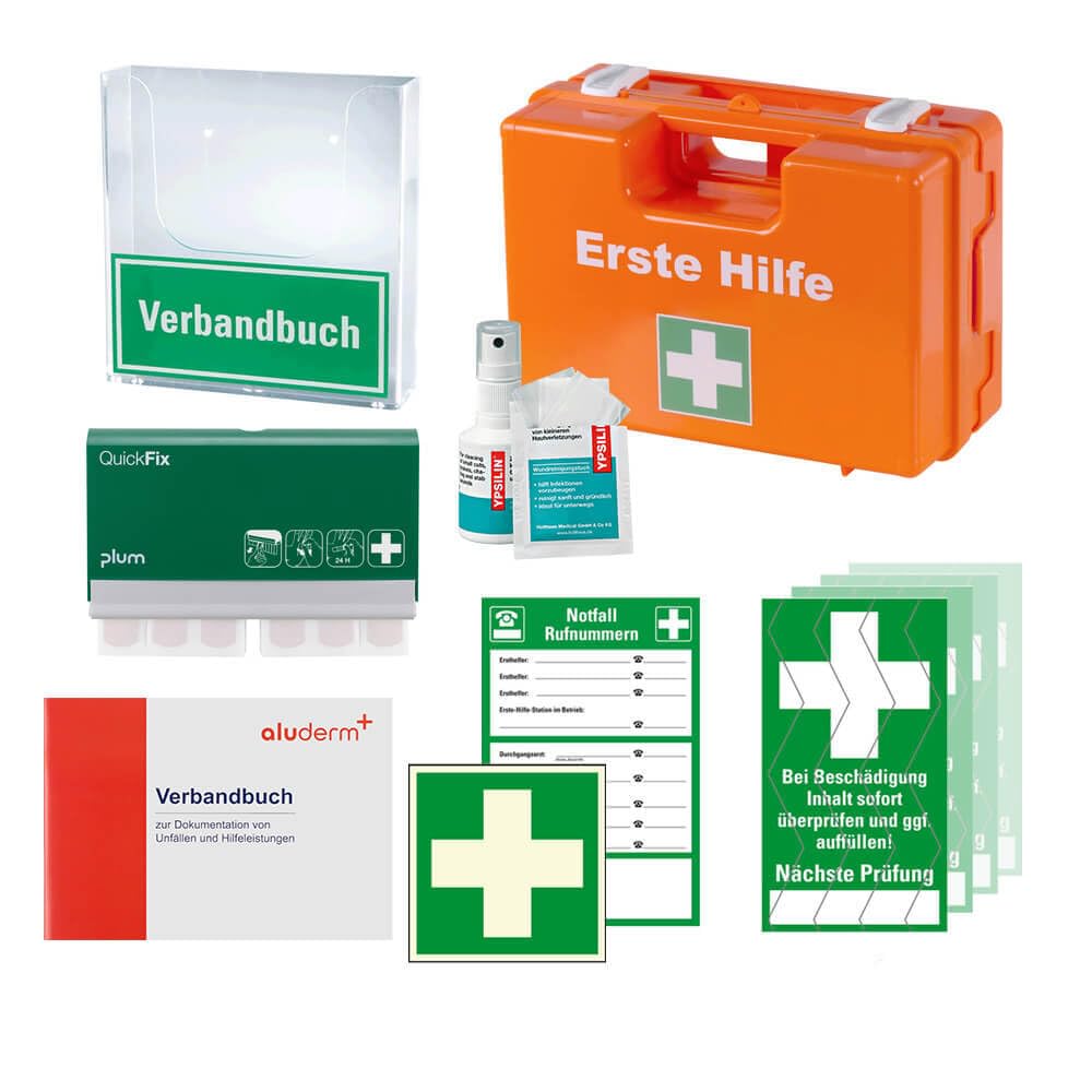 Erste-Hilfe Profi Set DIN 13157, inkl. Pflasterspender, Verbandbuch & Co., Art.-Nr. 608697 | Pflasterspender | Erste Hilfe Komplettpaket | Verbandkoffer