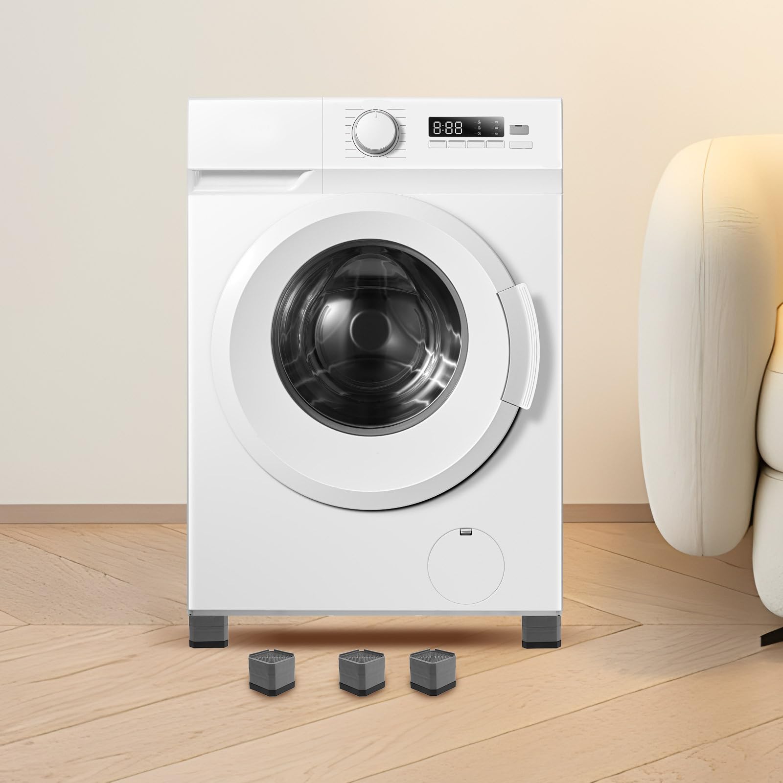 COHEALI 6 Piezas Almohadillas de Plástico Antideslizantes para Patas de Lavadora y Secadora Absorción de Impactos para Muebles y Electrodomésticos Hogar
