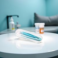 Vista 4 de Aplicador de lentes de contacto azules, removedor y pinzas, punta suave, compacto, multiusos