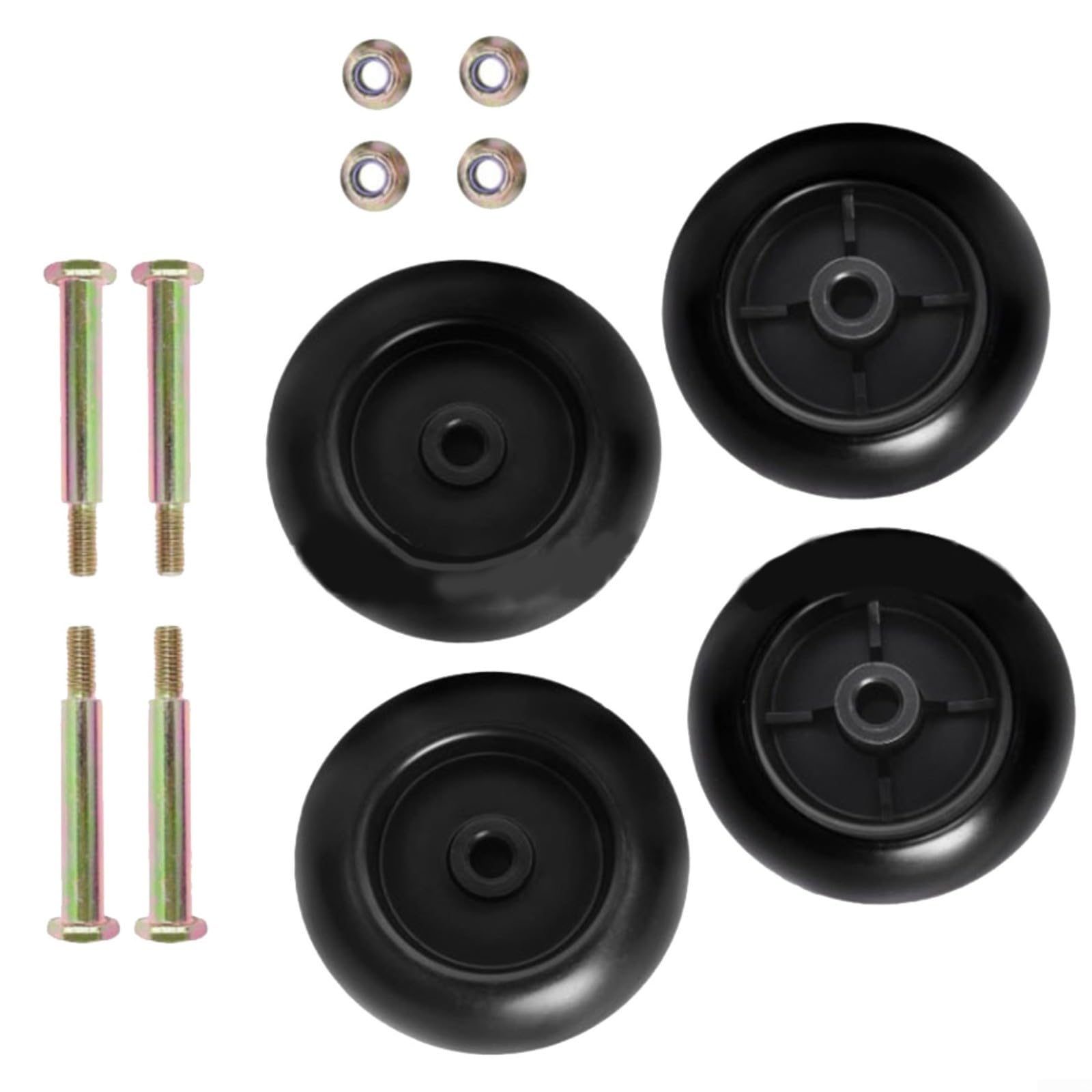 Ruedas de cubierta para cortacésped, paquete de 4 unidades para 532133957 589527301, rodillos de plástico para cubiertas de 42-54 pulgadas, kit liso
