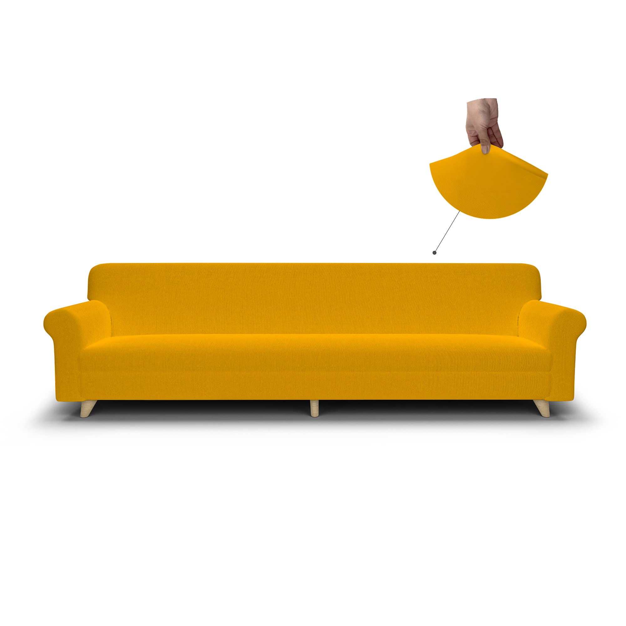 Italian Bed Linen Più Bello bielastic Sofa Cover Yellow, 4 Places, 4 Seats