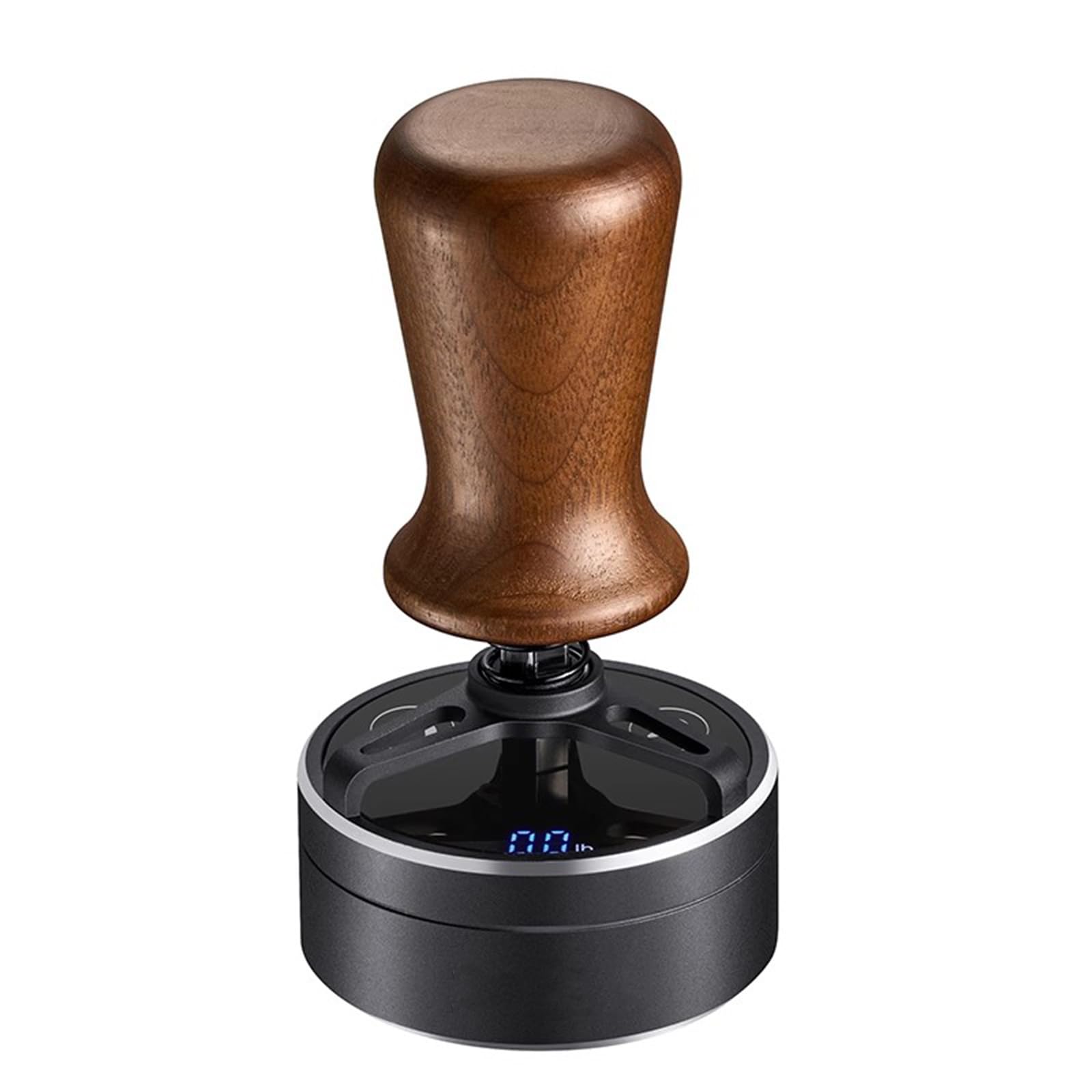 SICWEDIM Coffee Tamper, Espresso Hand Tamper, 25-35 LB Constant Pressure, with LCD Pressure Display, Stainless Steel Flat Base, for 53/58mm Portafilter, Barista Tool (B 53mm)