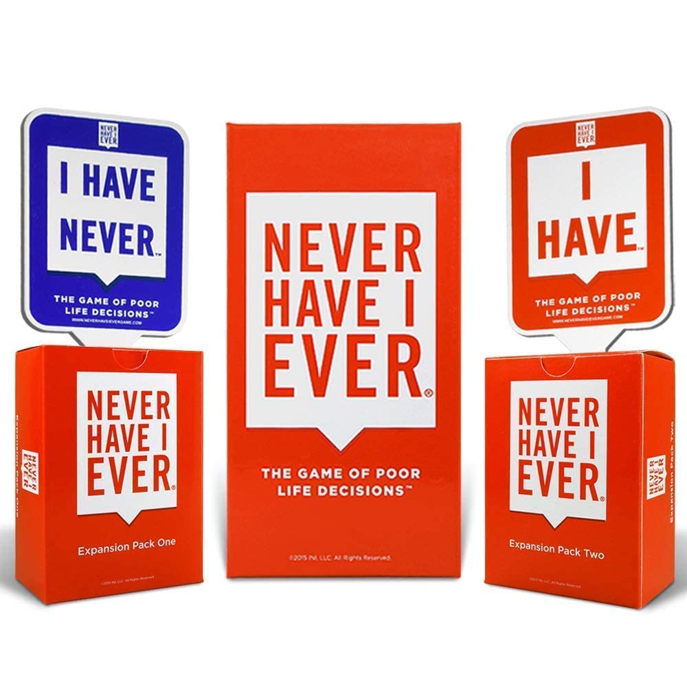 Amazon.com: Never Have I Ever Party Card Game Bundle, Classic Edition, 10  Paddles Expansion Pack 1 and 2, Ages 17 and Above : Toys & Games