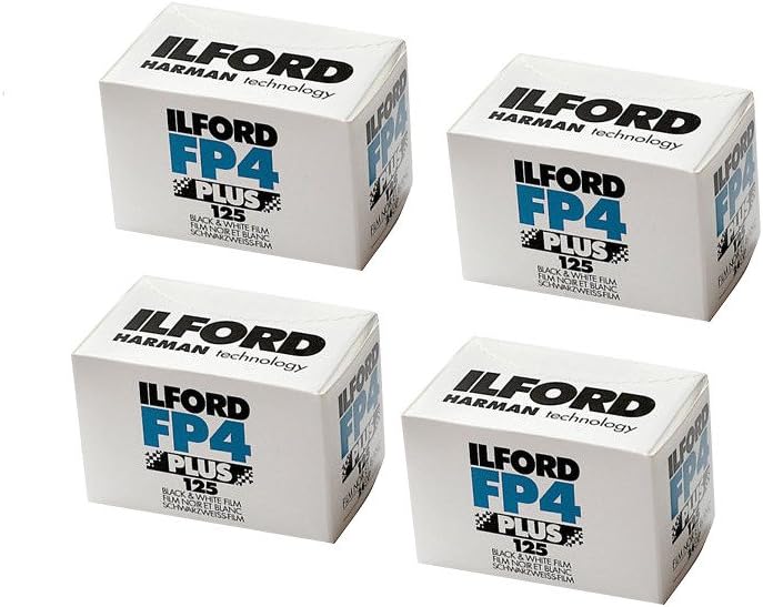 Four Pack of Ilford FP4 Plus 35mm Black & White Negative Film 36 Exp