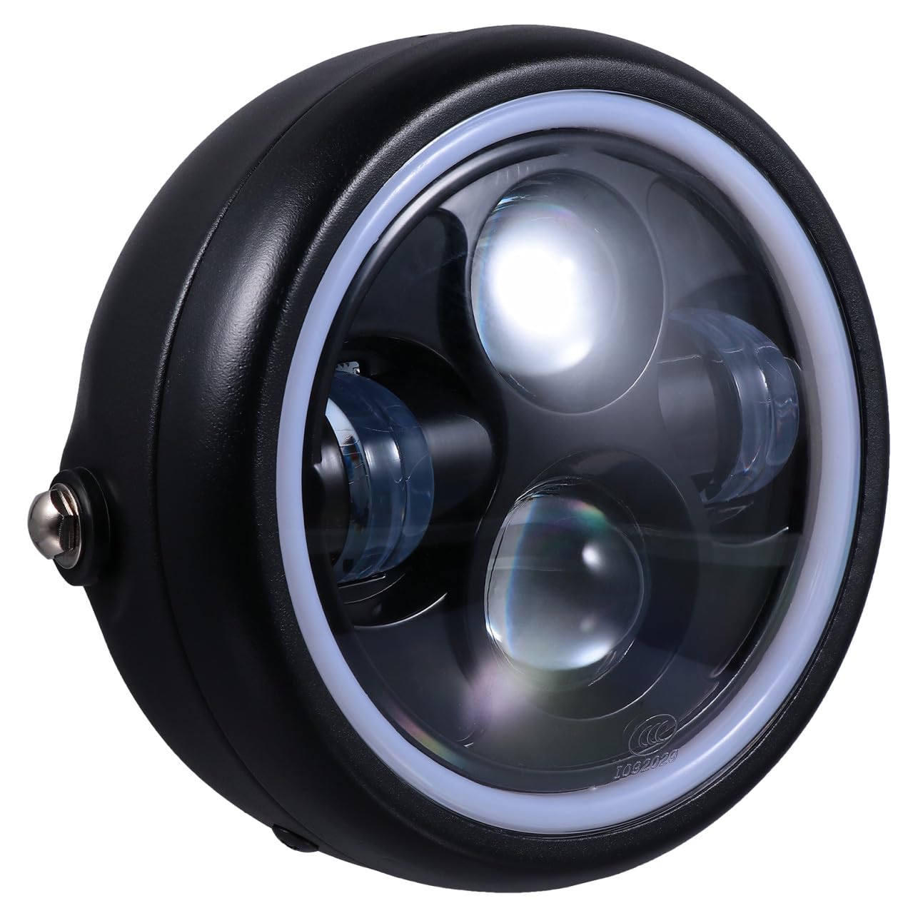 Faro Anteriore LED Retrò per Moto 35w 12v in Acciaio Inossidabile e Vetro, Luce Guida Notturna Sicura per Condizioni Meteo Avverse e Nebbia