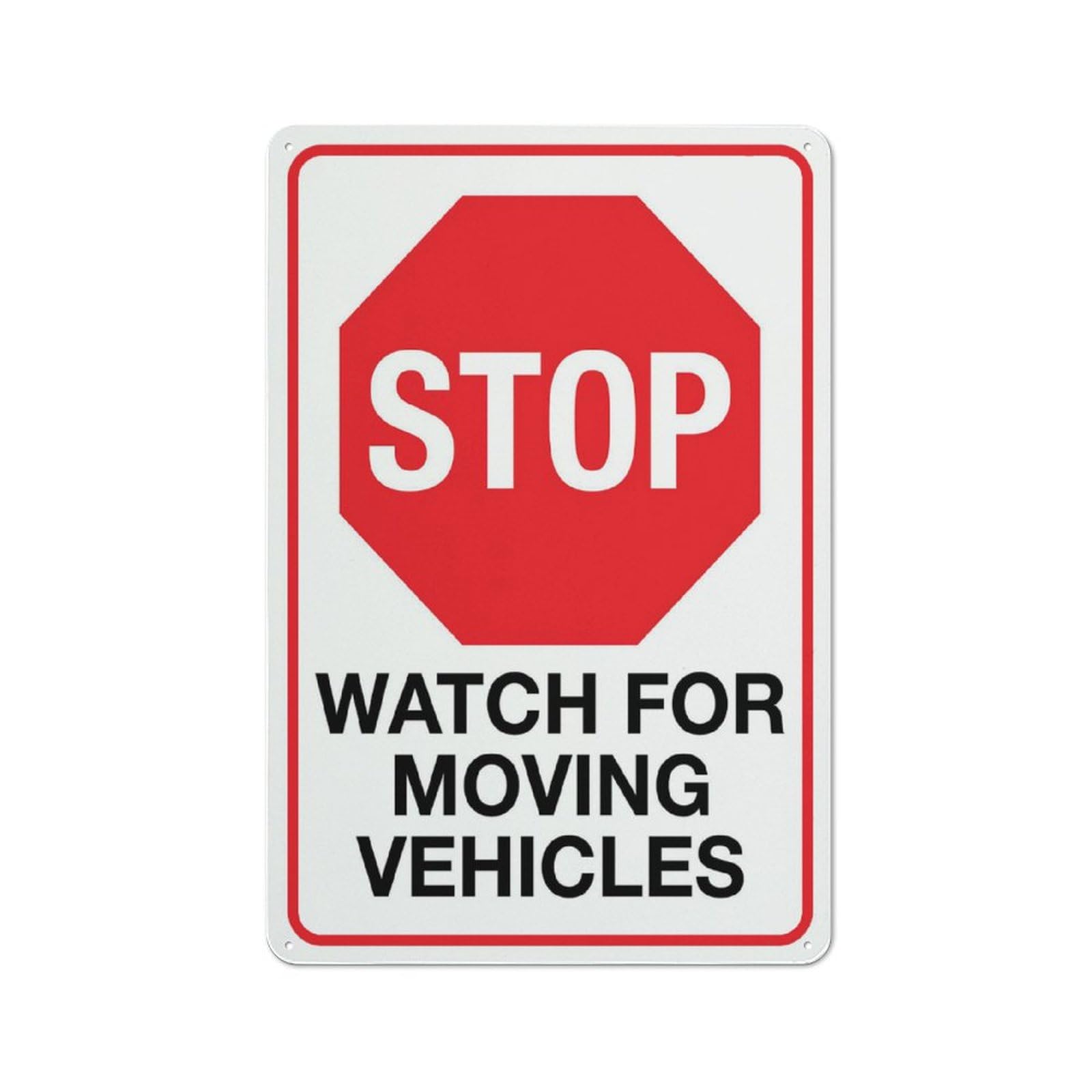 Stop Watch For Moving Vehicles Sign 12X8 Inch Aluminum Uv Ink Printed For House And Business