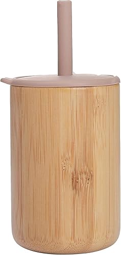 Taza para niños con popote y tapa, taza de entrenamiento de bambú para niños pequeños, mini taza para beber, de 6 a 18 meses, de 2 a 4 años, no