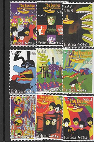 Francobolli da collezione – The Beatles come un fumetto personaggi Mnh stamp set/Eritrea/2003