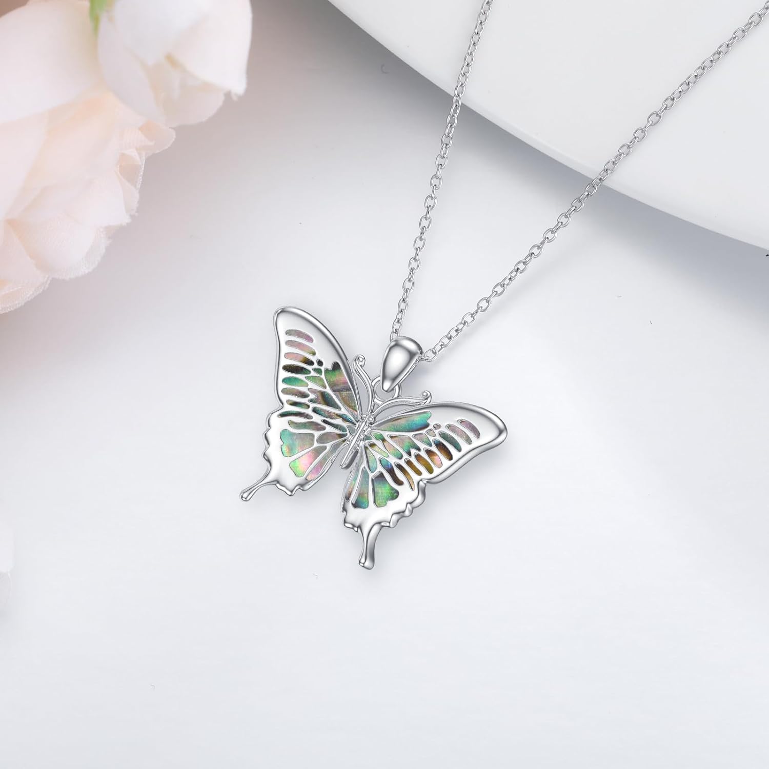 LONAGO Butterfly Necklaces for Women 925 Sterling Silver Dainty Blue Butterfly Pendant Jewelry for Mother's Day Birthday Gifts - Image 3