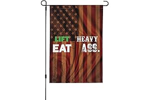 Lifts Heavy, Eats Ass Large Flag