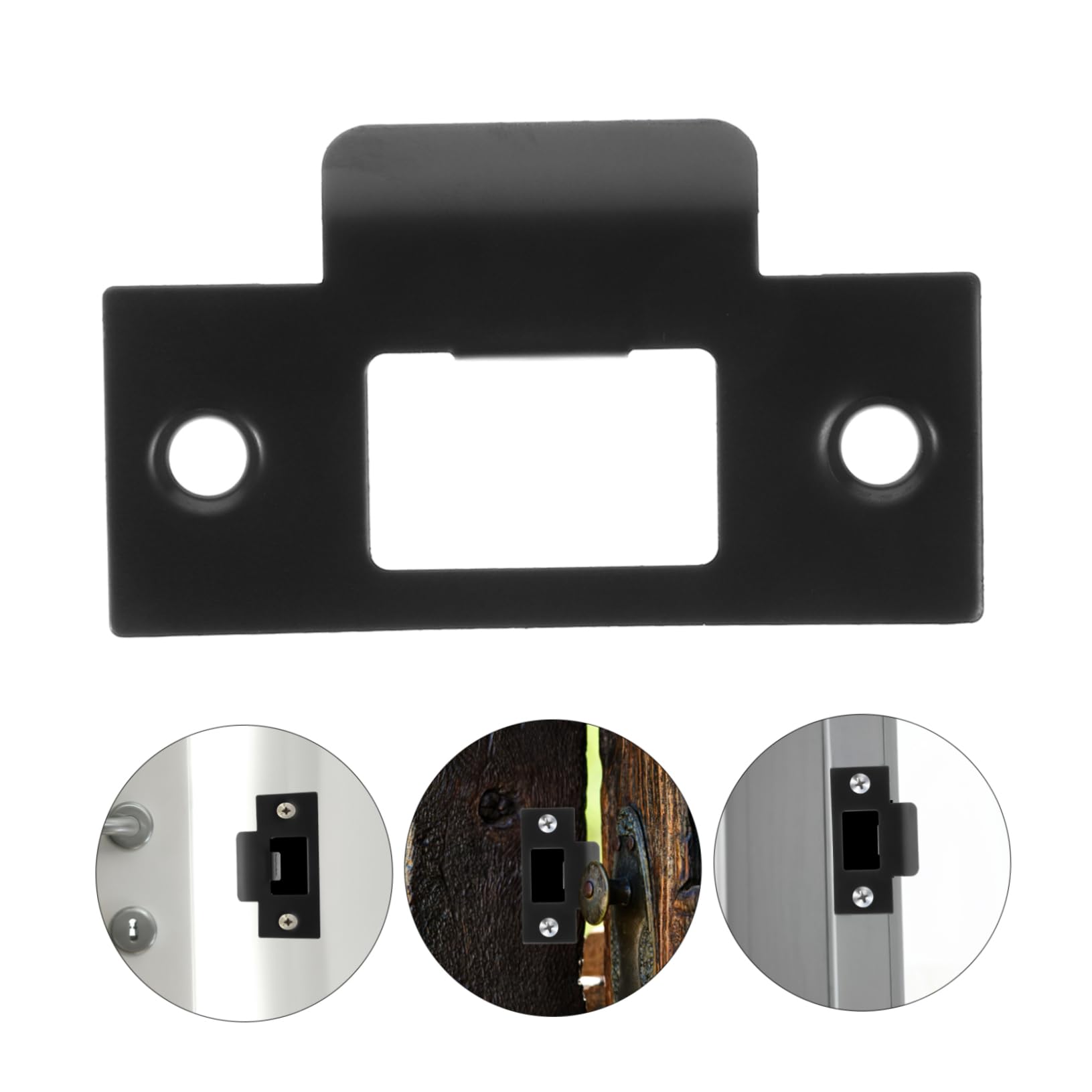NUOBESTY 5 Ensembles Plaques De Renforcement De Porte Inoxydable Lot Pour Serrure À Pêne Plaques De Gâche Durables Résistantes Aux Chocs Pour Portes Intérieures 4 Pièces * 5