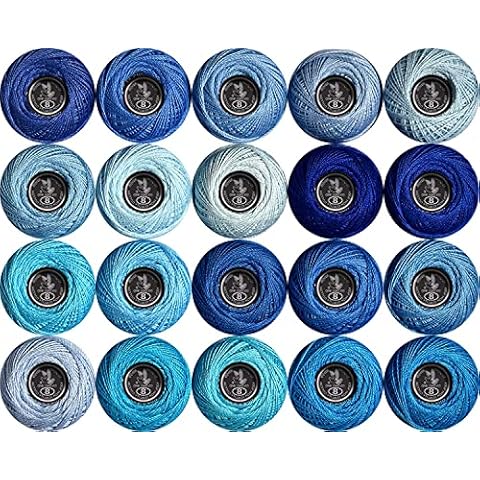 Royal Blue Gradient Soft 20 colorsClassic Crochet Thread 20 Pack Cover
