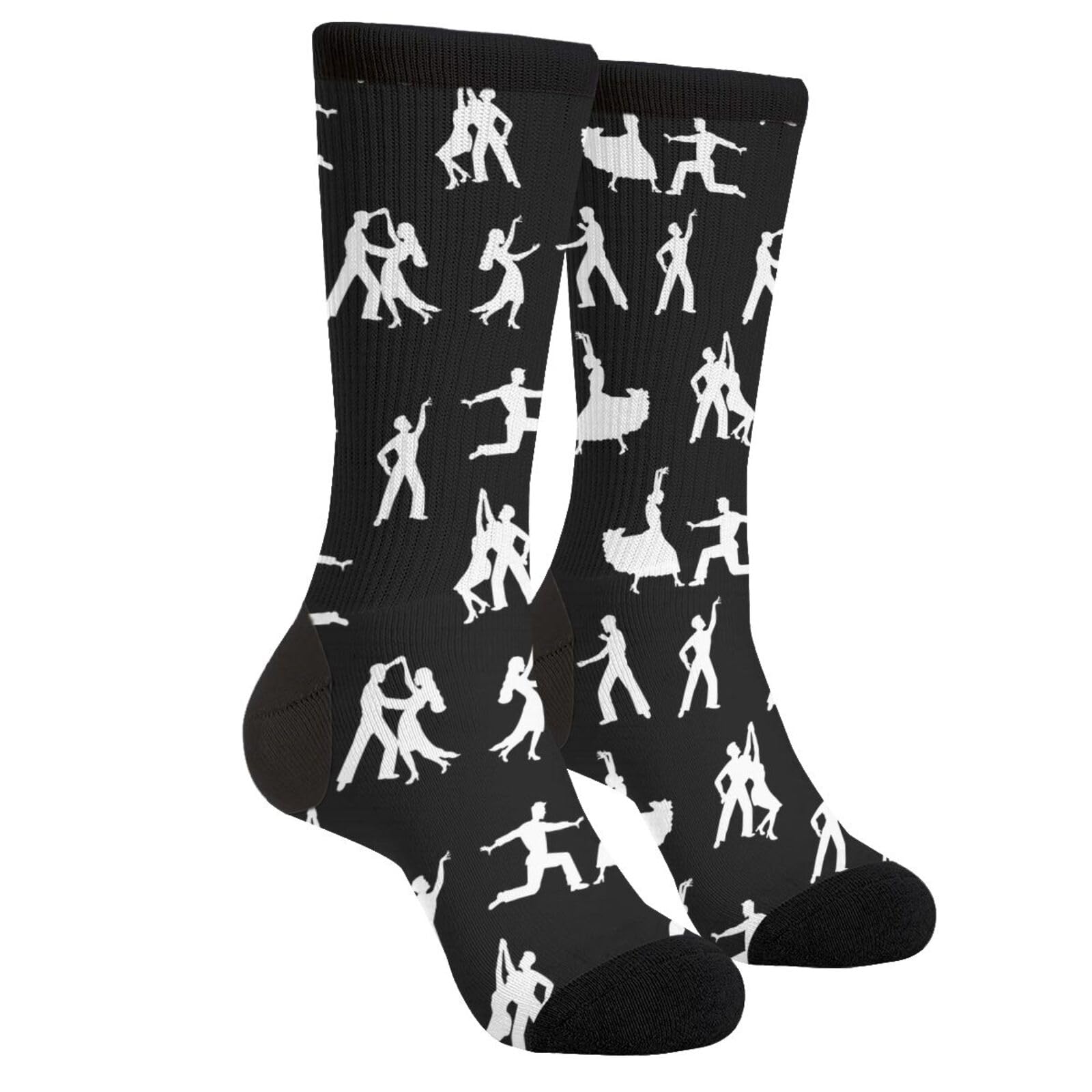 SEVEBJ Casual Novelty Funny Crew Socks Fashion Comfortable Men'S And Women'S Crazy Dress Socks Ballroom Dancing Dance Music