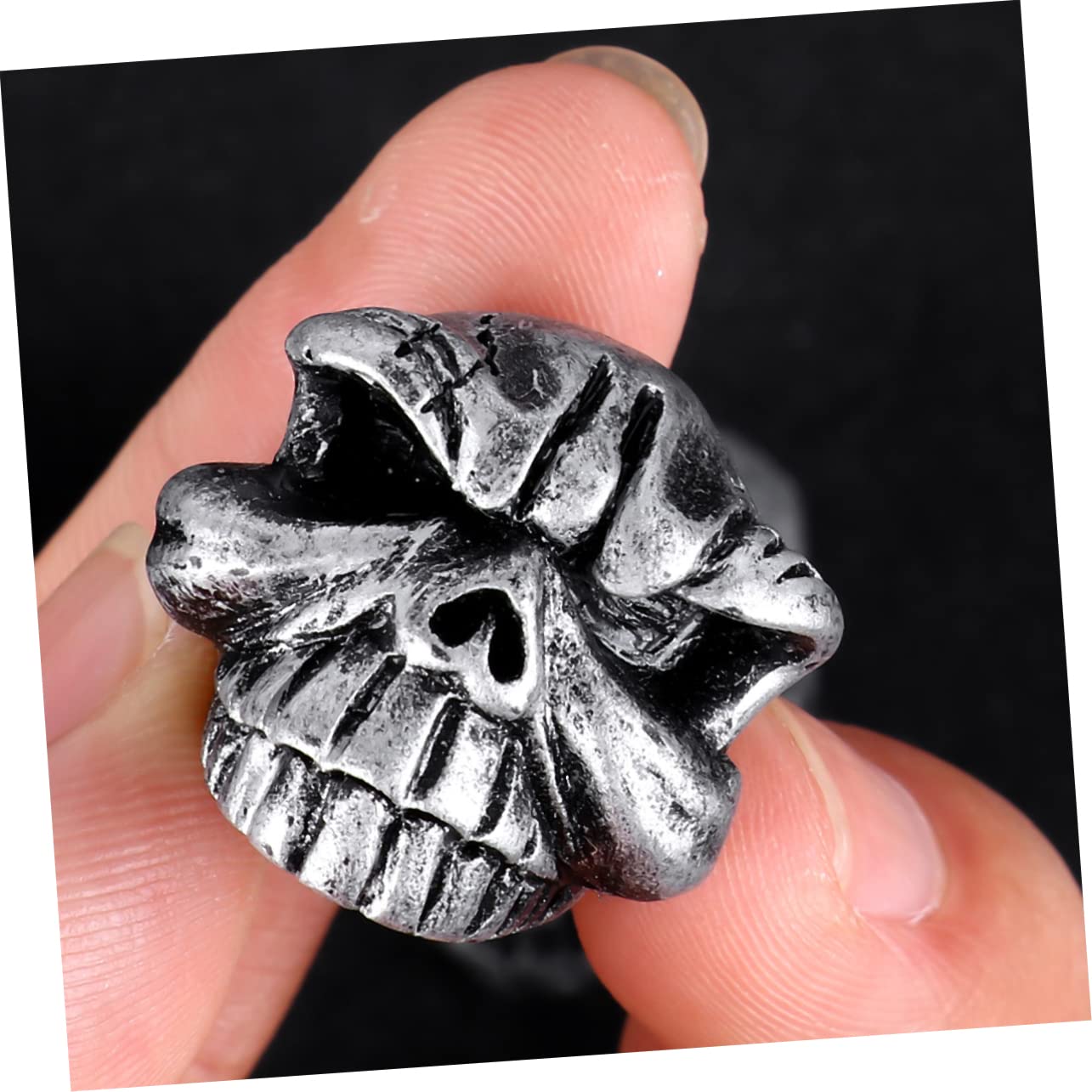 SOLUSTRE 3sätze Skull Ventilkappen Für Motorräder Und Fahrräder Aus Langlebigem Resin Kreative Schädel-Design Und Installieren Für Bike-zubehör Silber