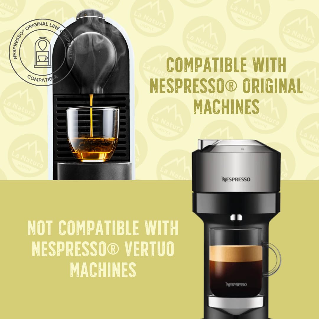 La Natura Lifestyle 120 x zielona herbata jaśminowa w kapsułkach aluminiowych, kompatybilne z ekspresami na kapsułki Nespresso®³, w 100% nadaje się do recyklingu, naturalny zielony jaśmin herbata z