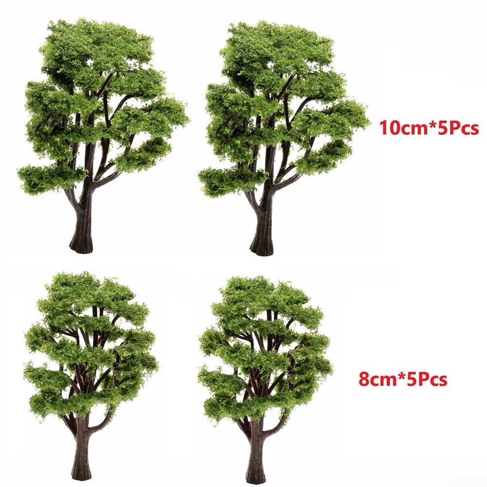 Lot de 10 arbres miniatures pour paysages de 8 cm et 10 cm de hauteur, idéal pour construire des modèles et améliorer les jardins