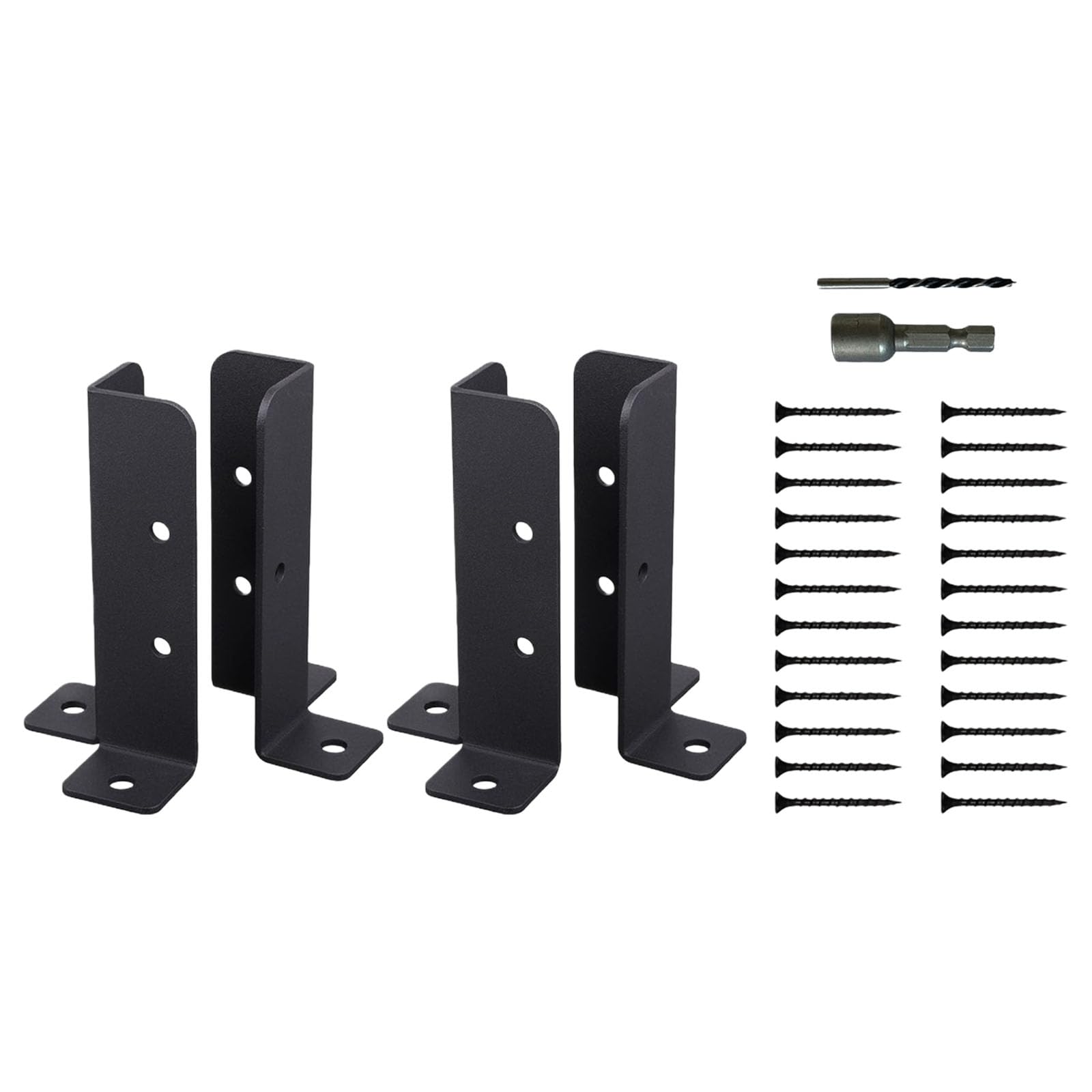 Metal Fence Post Stabilizer Brackets Adjustable Design for Reinforcing Wood, Prevents Shifting Movement Sturdy Metal Fence Post Reinforcement Brackets